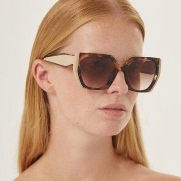 NEW Prada PR15WS 01R0A6 Tortoise Caramel Powder Brown Gradient Cat Eye - Picture 10 of 14